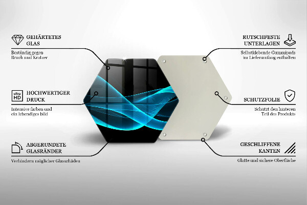 Tabla de cortar de vidrio Abstracción azul