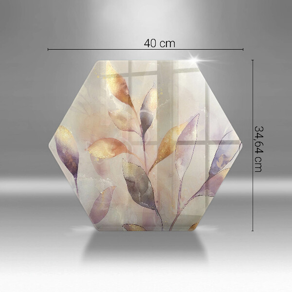 Tabla de cortar de vidrio Hojas boho pintadas