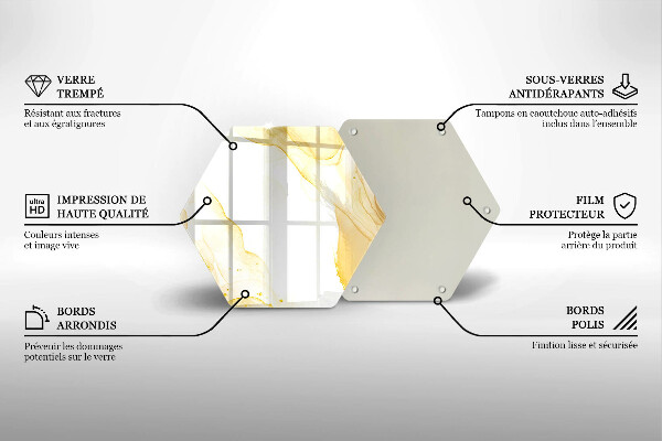 Tabla de cortar de vidrio Abstracción dorada