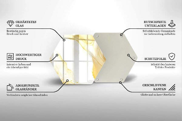 Tabla de cortar de vidrio Abstracción dorada