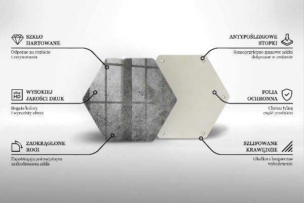 Tabla de cortar de vidrio Textura de piedra de hormigón
