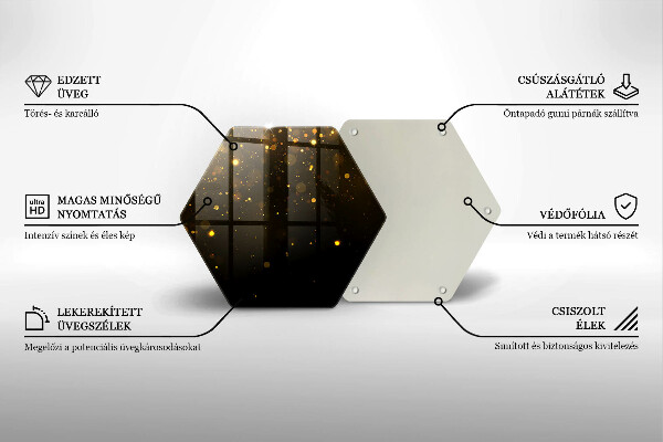 Tabla de cortar de vidrio Brillo dorado