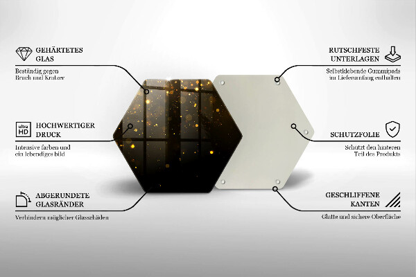 Tabla de cortar de vidrio Brillo dorado