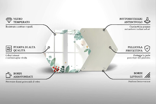 Tabla de cortar de vidrio Hojas de acuarela