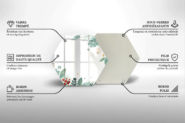 Tabla de cortar de vidrio Hojas de acuarela