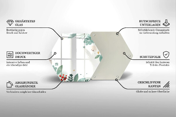 Tabla de cortar de vidrio Hojas de acuarela