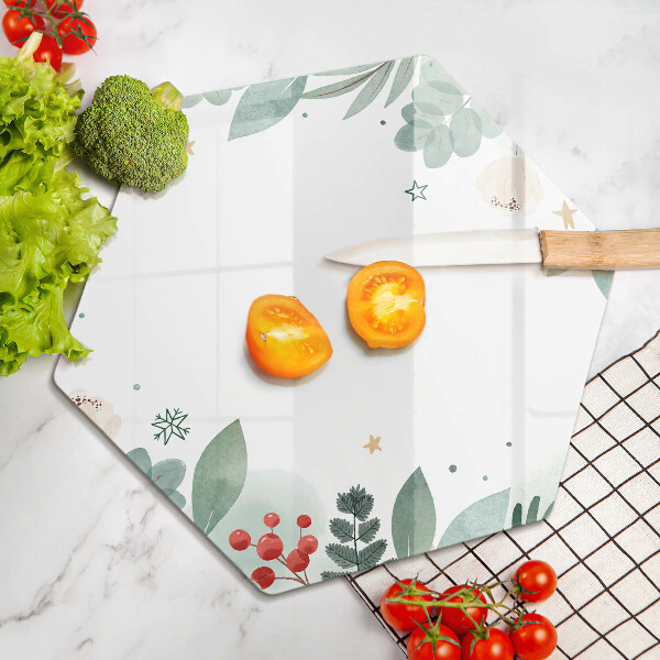 Tabla de cortar de vidrio Hojas de acuarela