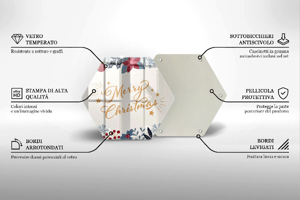 Tabla de cortar de vidrio Merry christmas