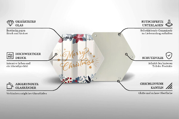 Tabla de cortar de vidrio Merry christmas