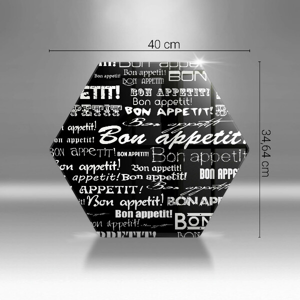 Tabla de cortar de vidrio Subtítulos de cocina bon appetit