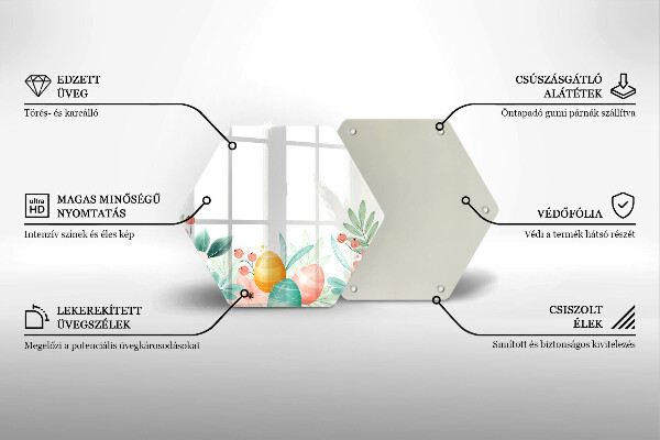 Tabla de cortar de vidrio Huevos de pascua