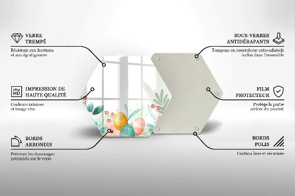 Tabla de cortar de vidrio Huevos de pascua