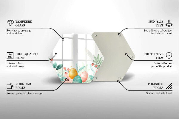 Tabla de cortar de vidrio Huevos de pascua
