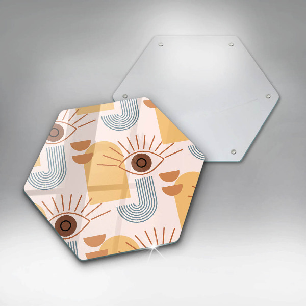 Tabla de cortar de vidrio Patrón de ojos boho