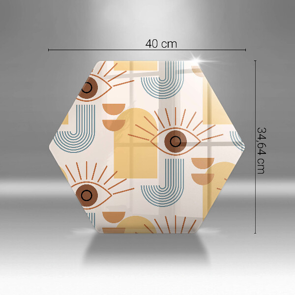 Tabla de cortar de vidrio Patrón de ojos boho