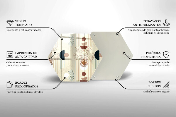 Tabla de cortar de vidrio Formas de geometría boho