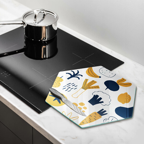 Tabla de cortar de vidrio Ilustración de comida