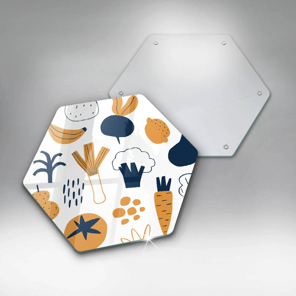 Tabla de cortar de vidrio Ilustración de comida