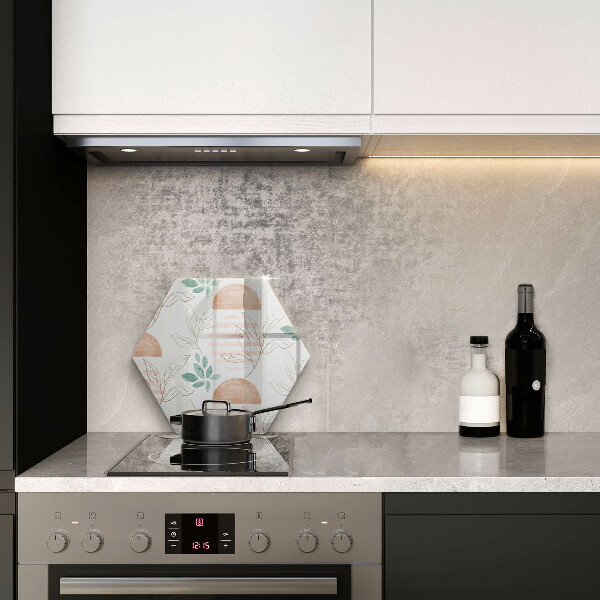 Tabla de cortar de vidrio Patrón de hojas boho