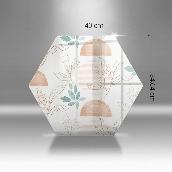 Tabla de cortar de vidrio Patrón de hojas boho