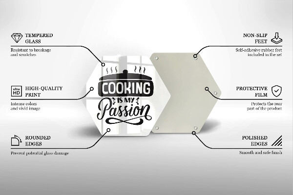 Tabla de cortar de vidrio La cocina es mi pasión