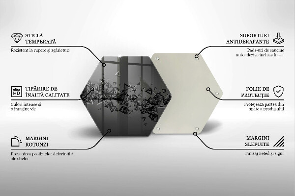 Tabla de cortar de vidrio Formas abstractas 3d