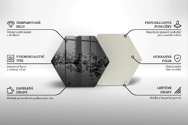 Tabla de cortar de vidrio Formas abstractas 3d