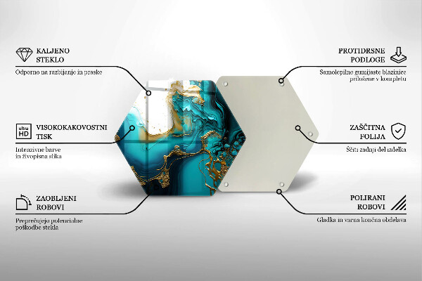 Tabla de cortar de vidrio Abstracción turquesa
