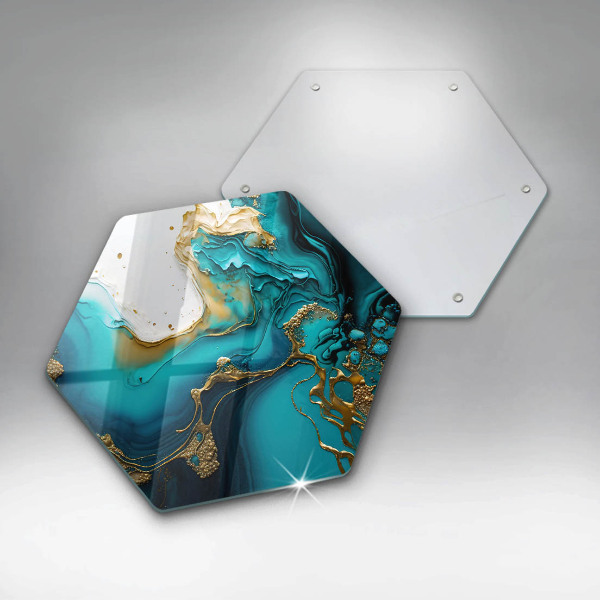 Tabla de cortar de vidrio Abstracción turquesa