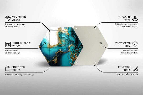 Tabla de cortar de vidrio Abstracción turquesa