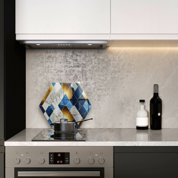 Tabla de cortar de vidrio Rombos de mármol dorado