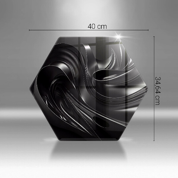 Tabla de cortar de vidrio Masa negra abstracta