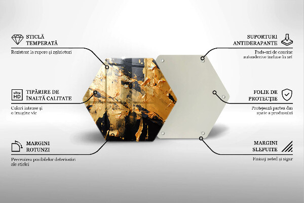 Tabla de cortar de vidrio Textura de pintura elegante