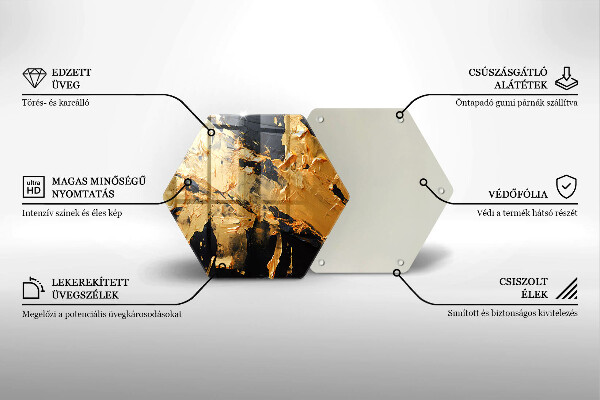 Tabla de cortar de vidrio Textura de pintura elegante