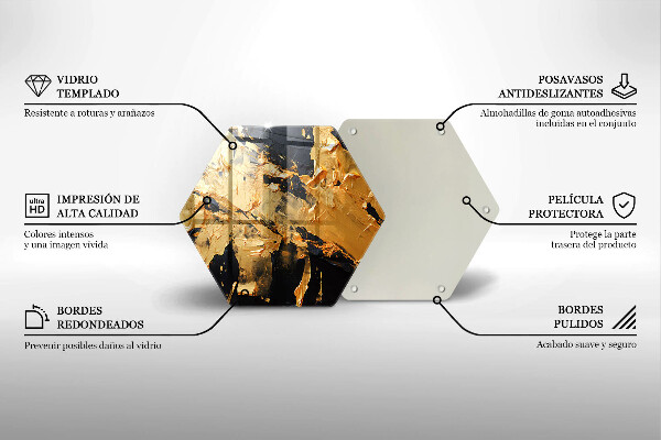 Tabla de cortar de vidrio Textura de pintura elegante