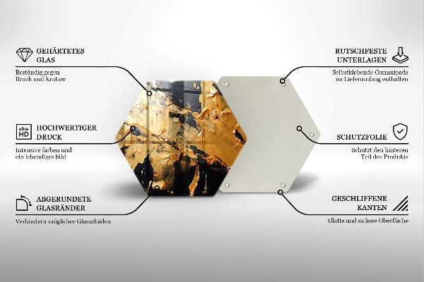 Tabla de cortar de vidrio Textura de pintura elegante