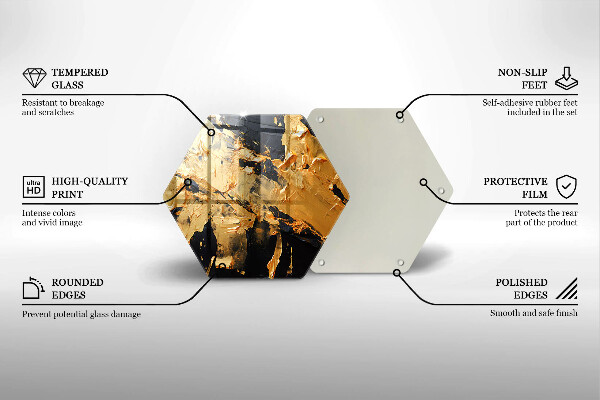 Tabla de cortar de vidrio Textura de pintura elegante