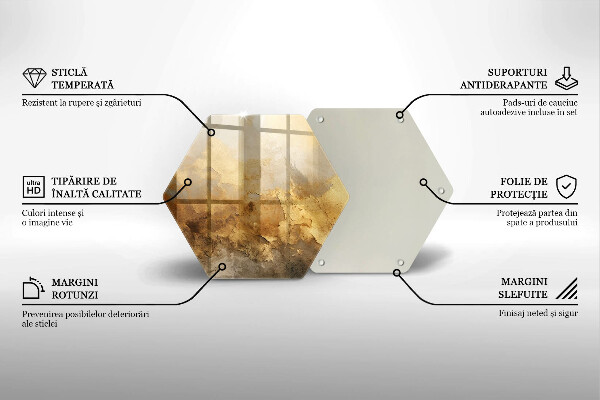 Tabla de cortar de vidrio Textura rica