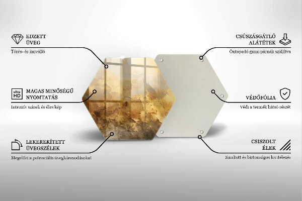 Tabla de cortar de vidrio Textura rica