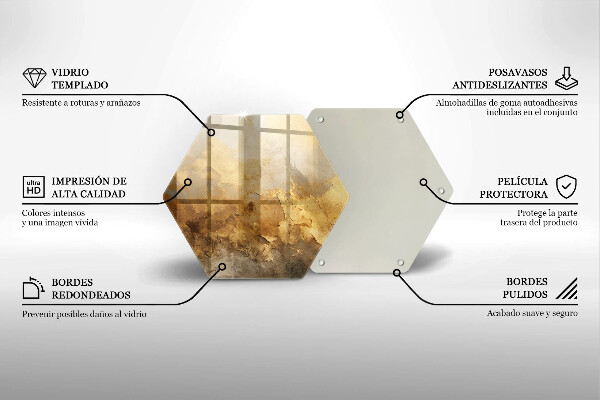 Tabla de cortar de vidrio Textura rica