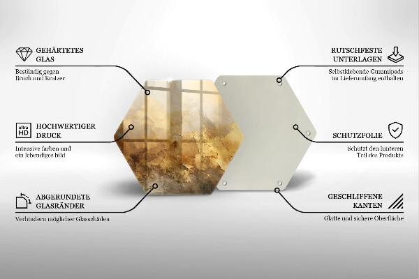 Tabla de cortar de vidrio Textura rica
