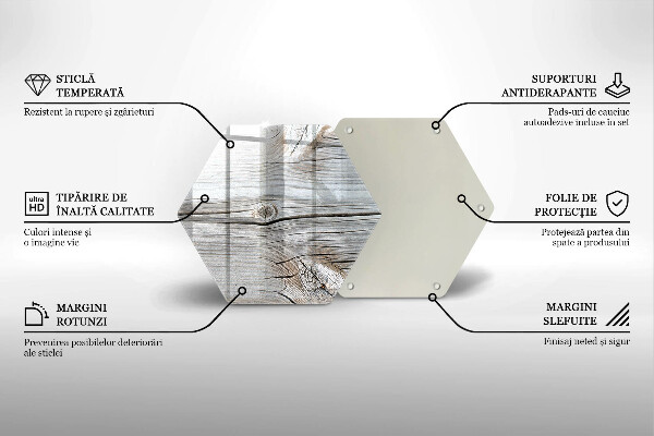 Tabla de cortar de vidrio Estructura de madera brillante