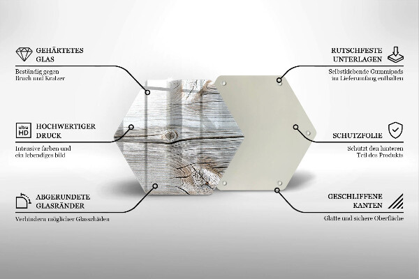 Tabla de cortar de vidrio Estructura de madera brillante