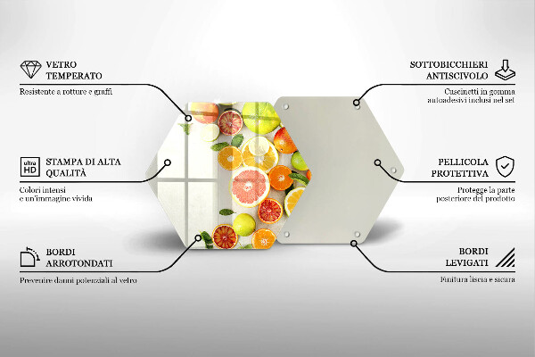 Tabla de cortar de vidrio Frutas cítricas
