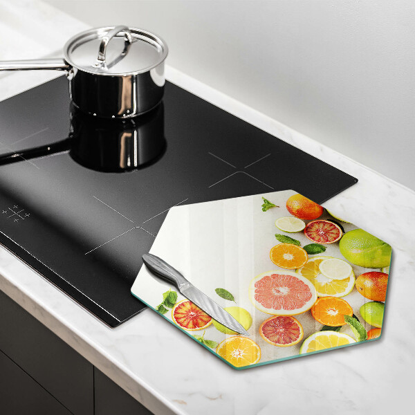 Tabla de cortar de vidrio Frutas cítricas