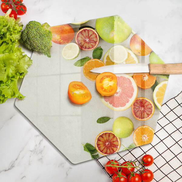 Tabla de cortar de vidrio Frutas cítricas