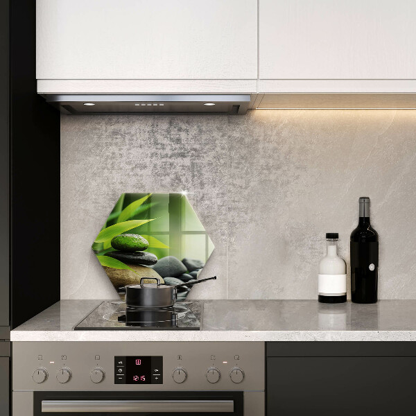 Tabla de cortar de vidrio Piedras de bambú zen