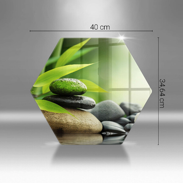 Tabla de cortar de vidrio Piedras de bambú zen