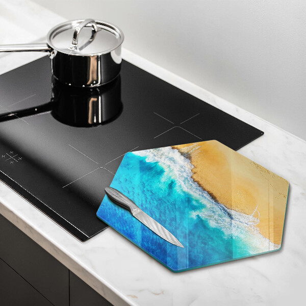 Tabla de cortar de vidrio Playa y mar