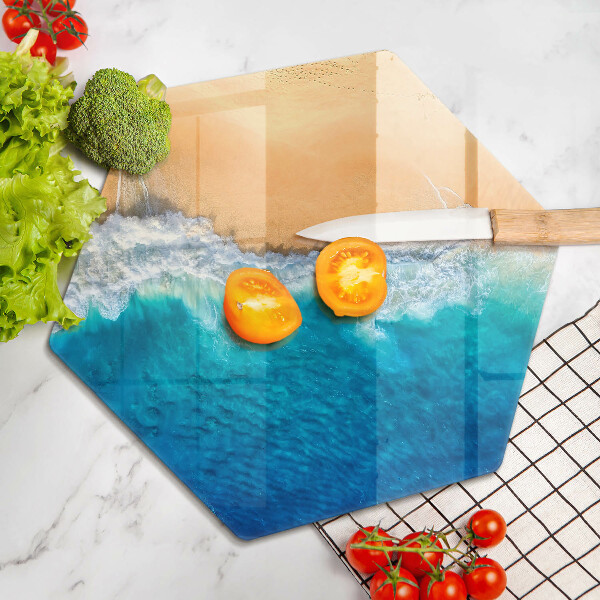 Tabla de cortar de vidrio Playa y mar
